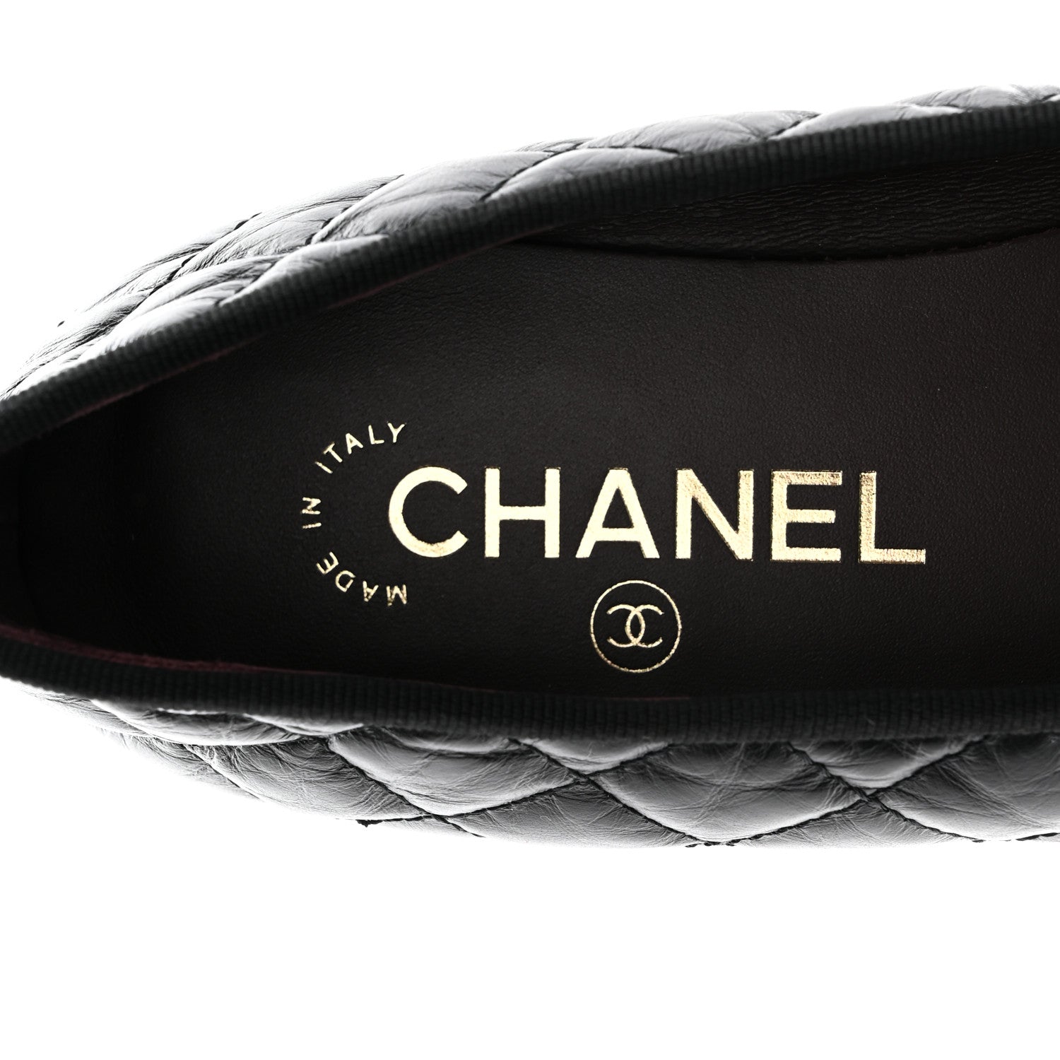 Chanel Aged Calfskin Quilted Cap Toe Ballerina Flats 38.5 Black 7 of 10