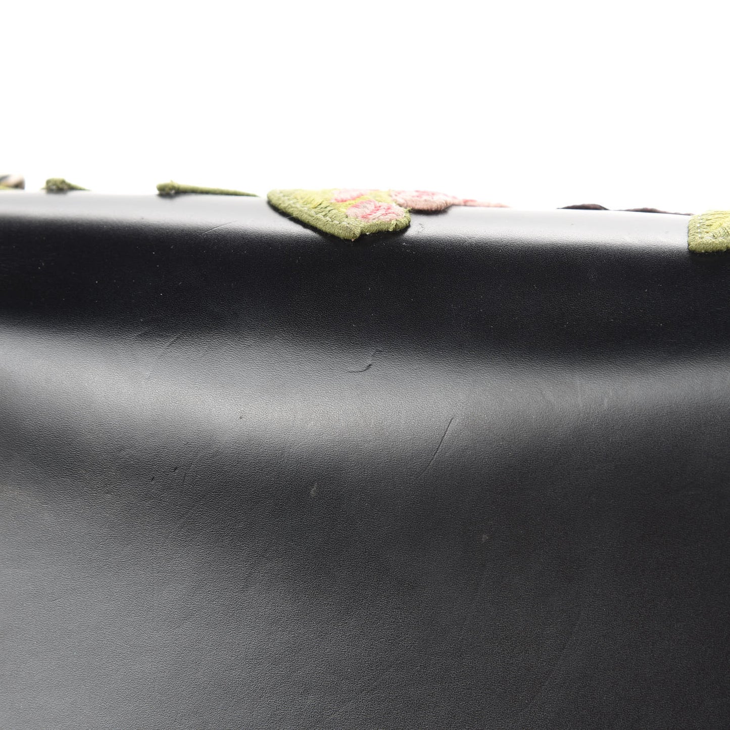 Calfskin Floral Embroidered Studded Small Dionysus Shoulder Bag Black
