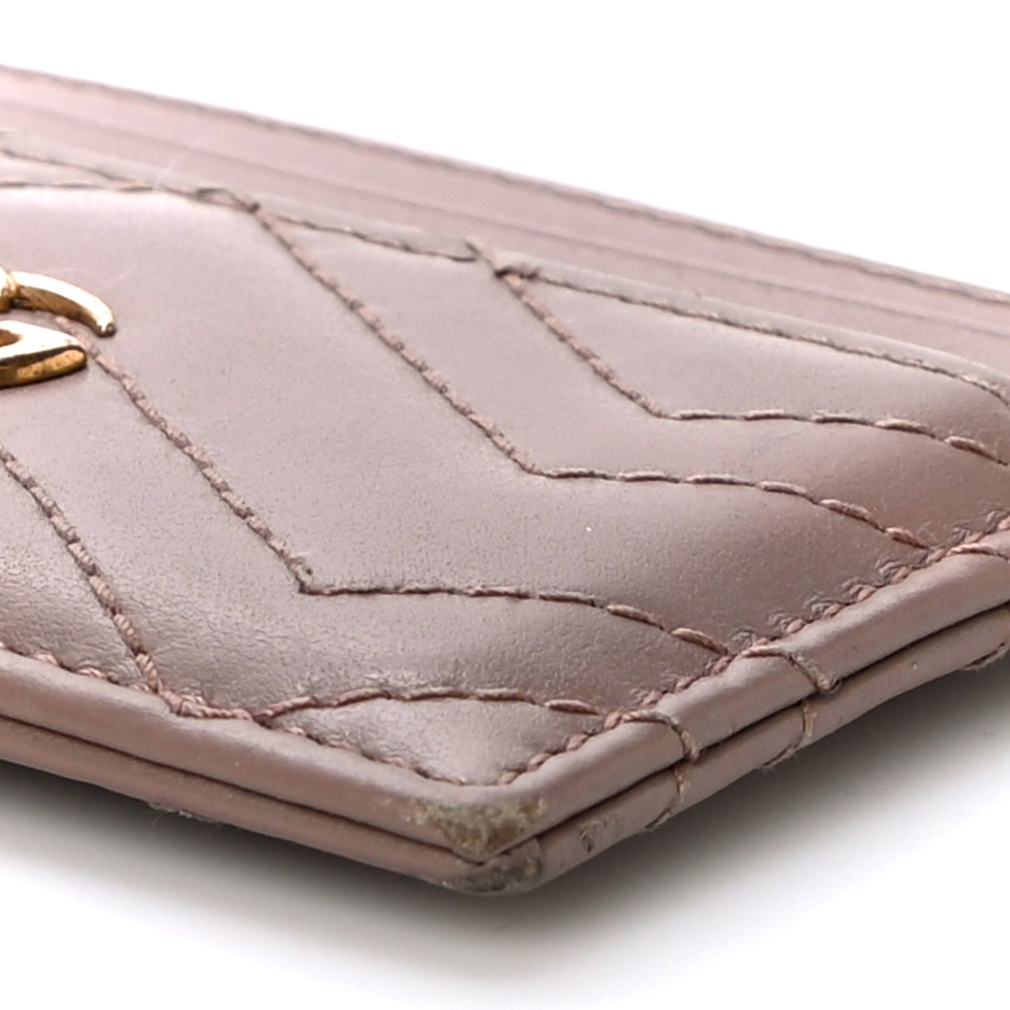 Calfskin Matelasse GG Marmont Card Holder Porcelain Rose
