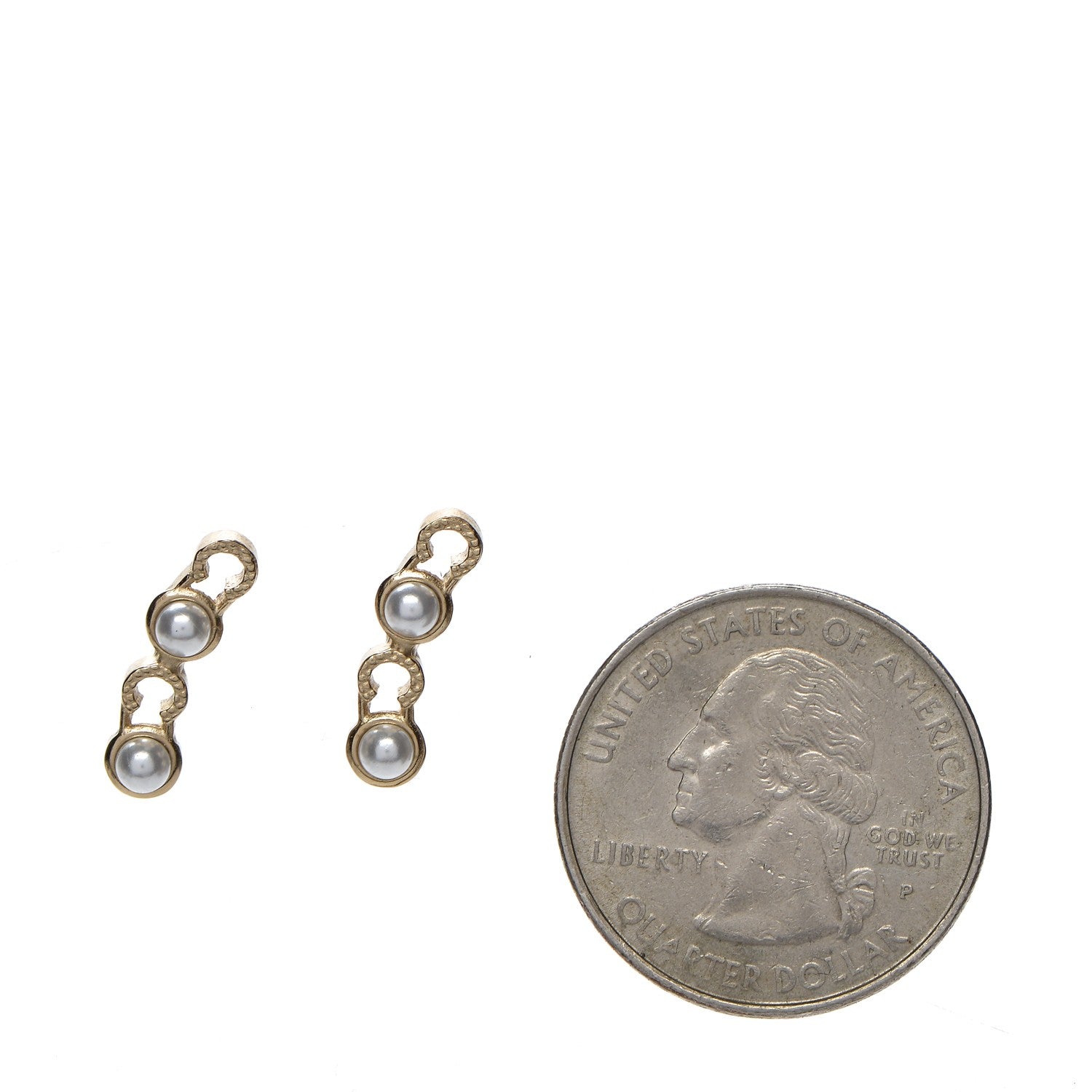 Chanel Pearl Coco Earrings Gold 2 of 4