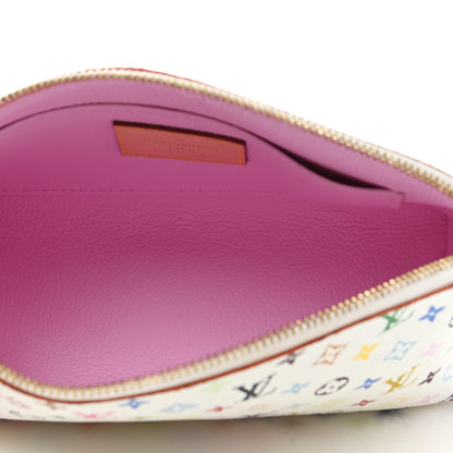 Louis Vuitton Monogram Multicolor Cosmetic Pouch White Litchi 5 of 7