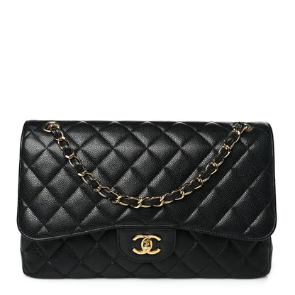 Chanel Caviar Quilted Jumbo Double Flap Black 1 of 15