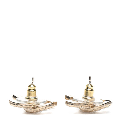 Chanel Pearl Crystal CC Earrings Gold 3 of 5