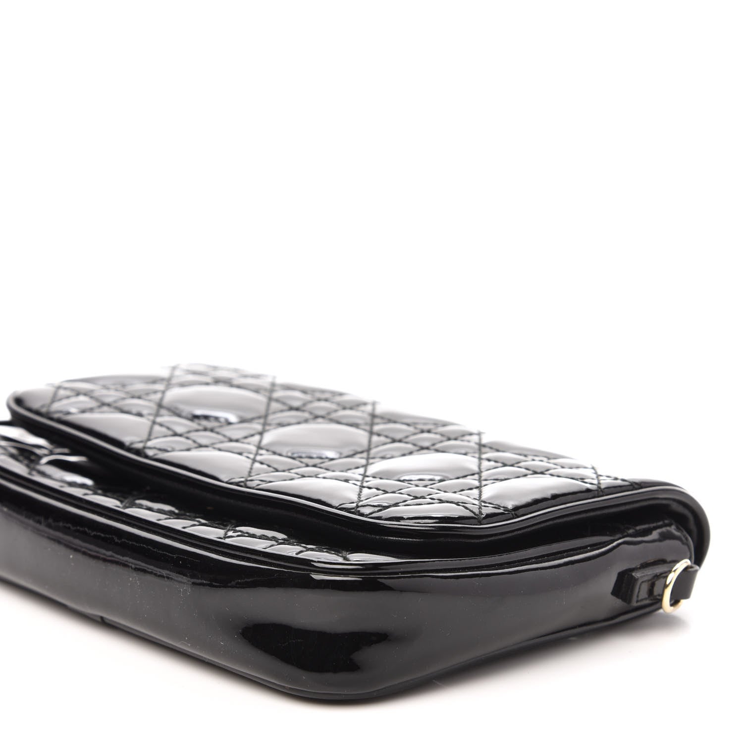 Christian Dior Patent Cannage Wallet on Chain Pouch Black 7 of 10