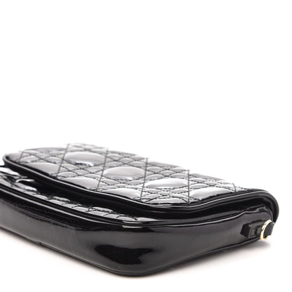 Christian Dior Patent Cannage Wallet on Chain Pouch Black 7 of 10