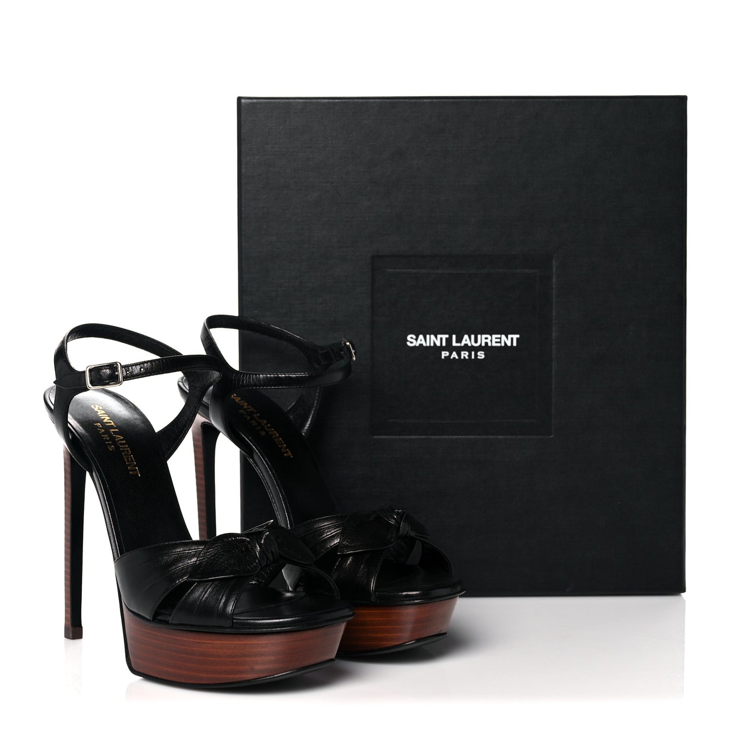 Vendome Bianca Bow Platform Sandals 37 Black