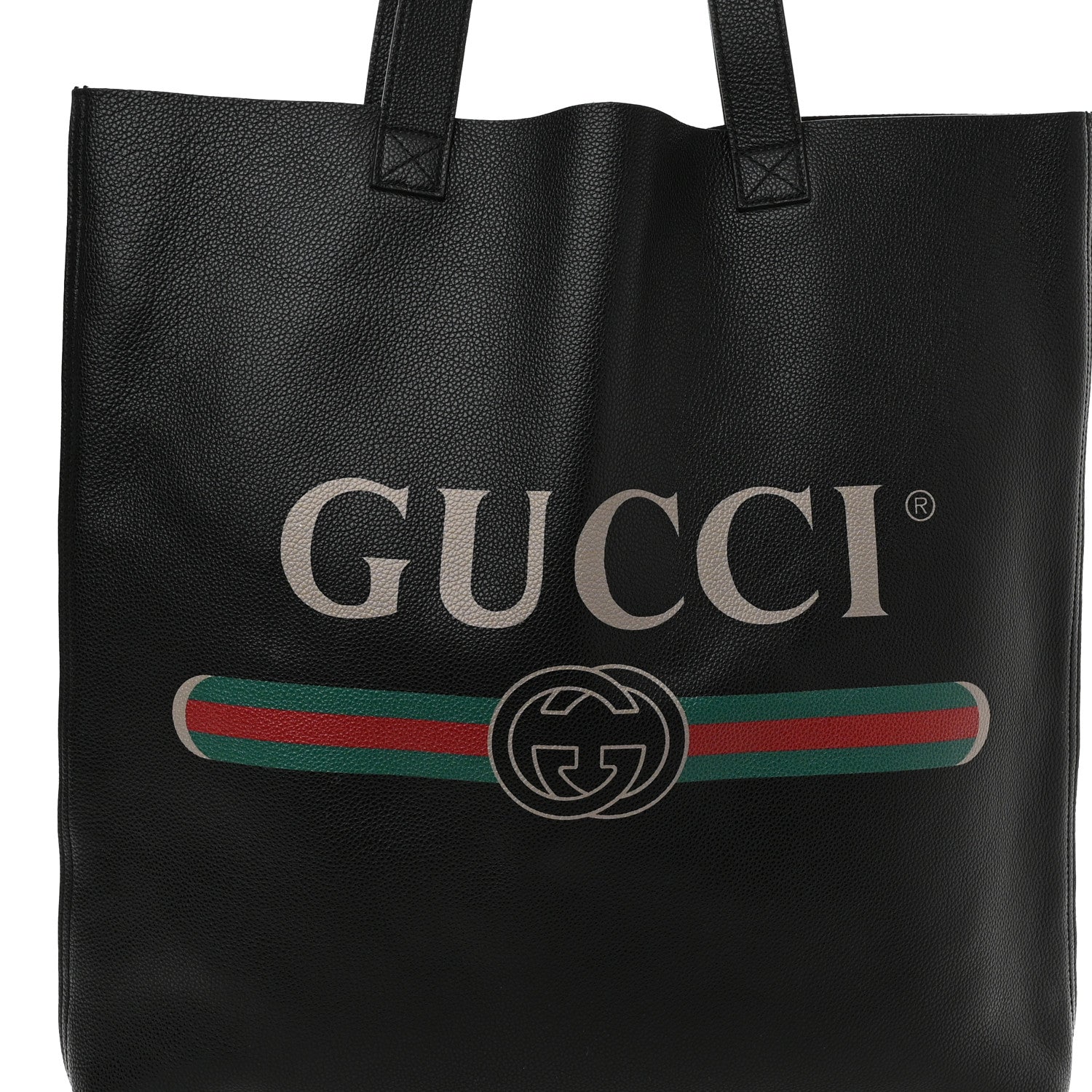 Gucci Calfskin Mens Logo Vertical Shopping Tote Black 8 of 10