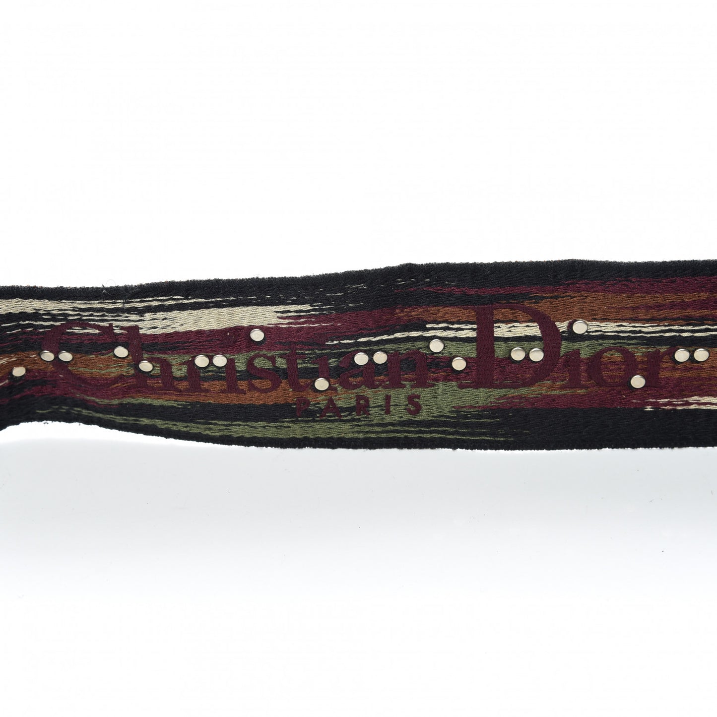 Canvas Embroidered Studded Bohemian Fringe Shoulder Strap Black Multicolor