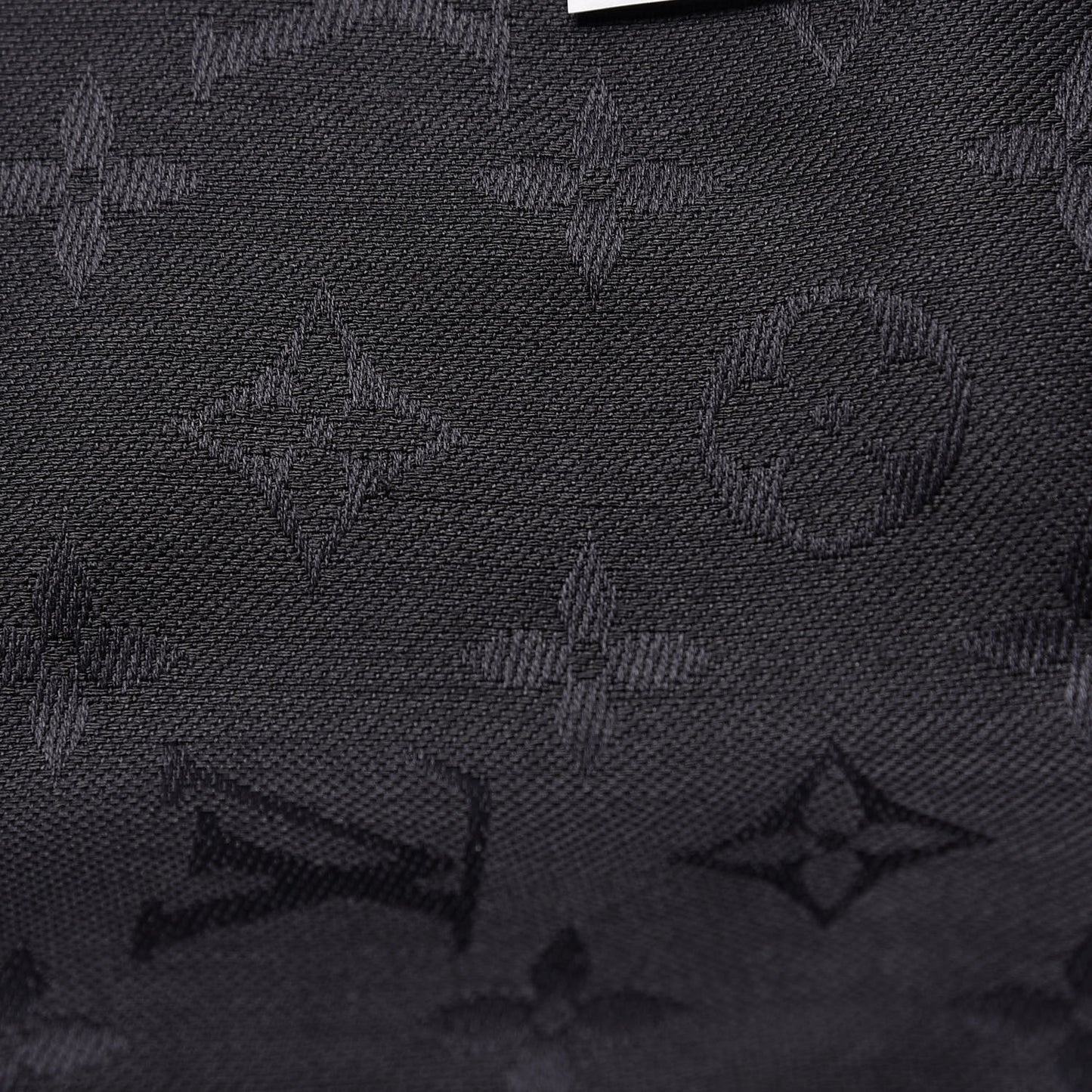 Silk Wool Monogram Shawl Charcoal Grey
