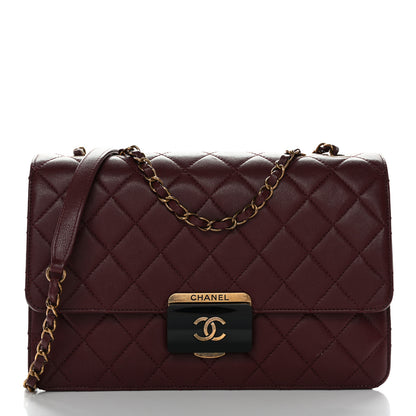 Chanel Sheepskin Quilted Large Beauty Lock Flap Burgundy 1 of 12