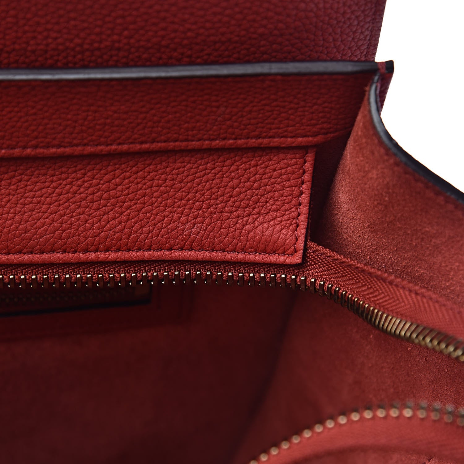 Celine Drummed Calfskin Mini Luggage Coquelicot 8 of 16