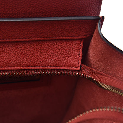 Celine Drummed Calfskin Mini Luggage Coquelicot 8 of 16