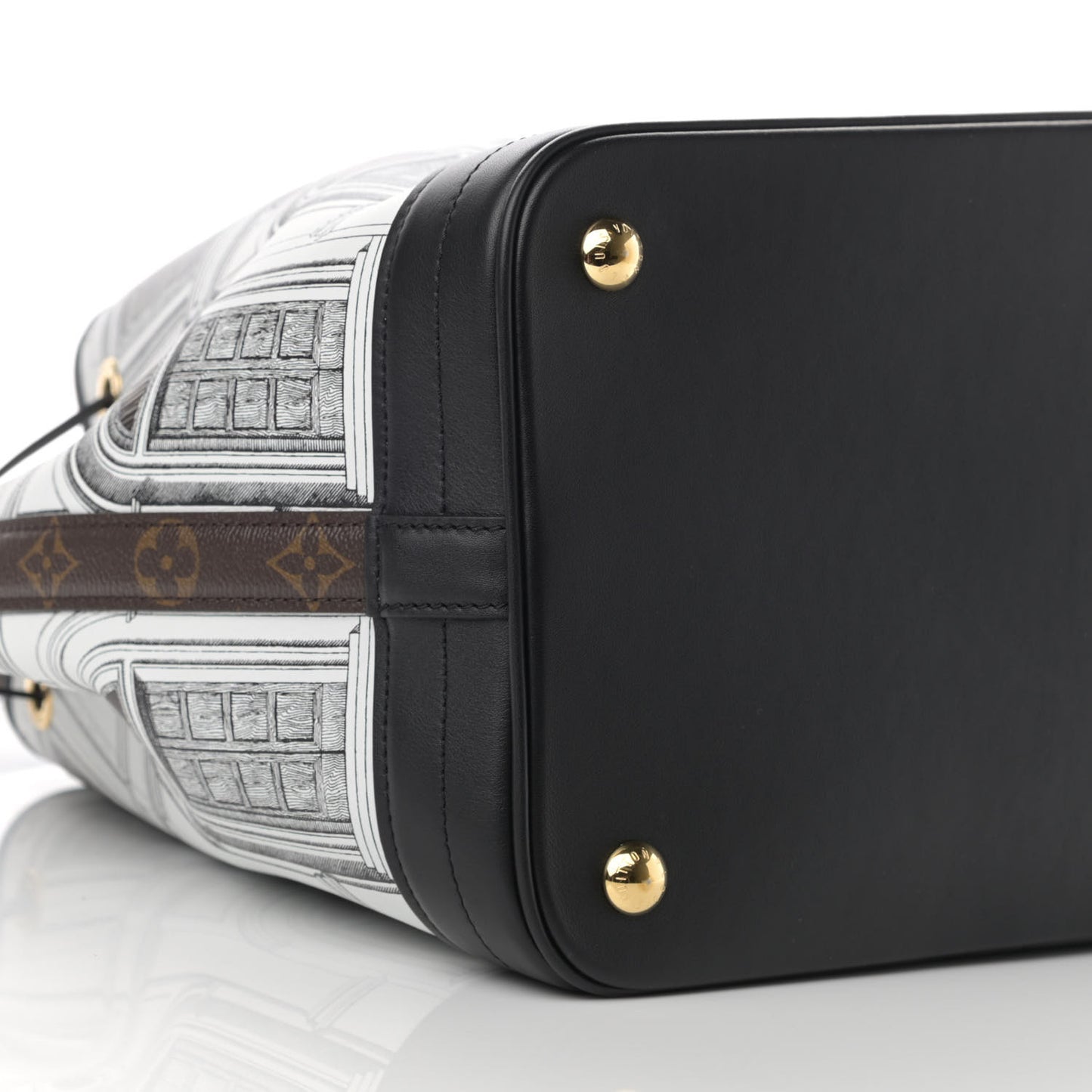 X FORNASETTI Calfskin Architettura Noe MM Black White