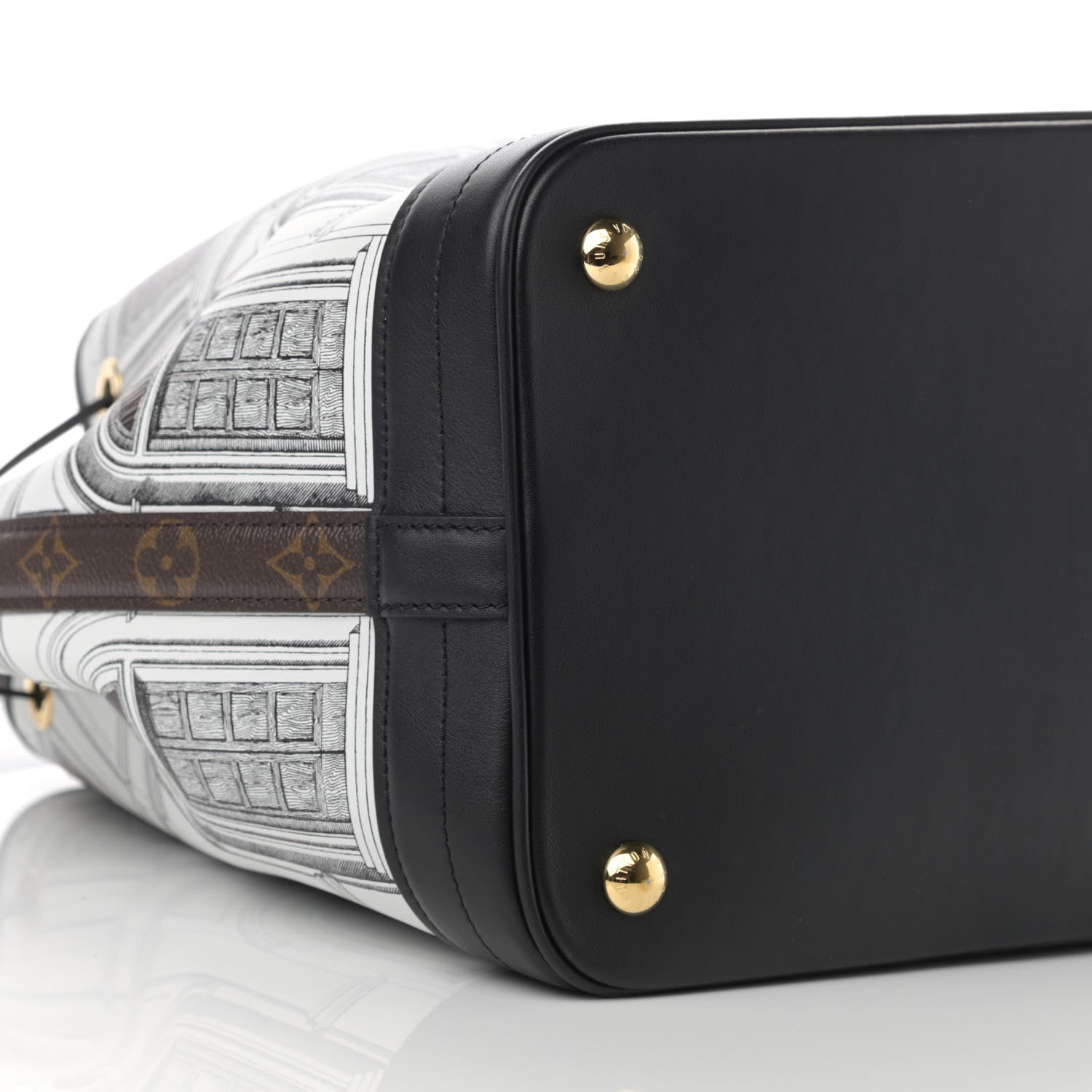 Louis Vuitton X FORNASETTI Calfskin Architettura Noe MM Black White 8 of 12