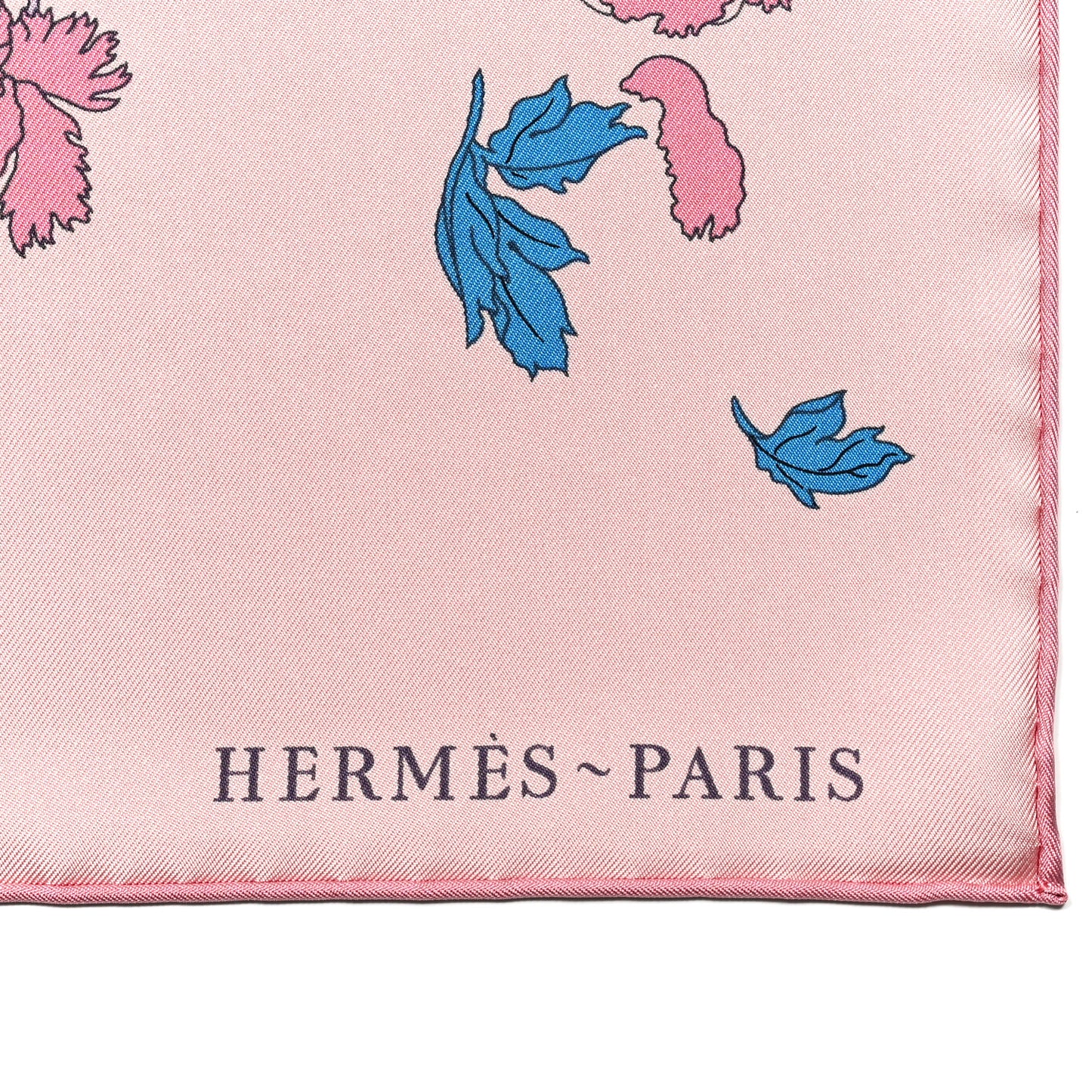 Silk Twill Robe Legere Scarf 90 Rose Hortensia Bleu