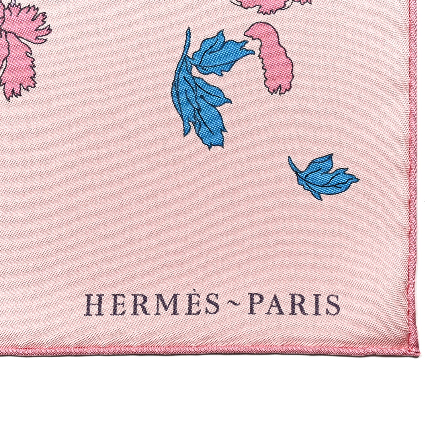 Hermes Silk Twill Robe Legere Scarf 90 Rose Hortensia Bleu 2 of 6