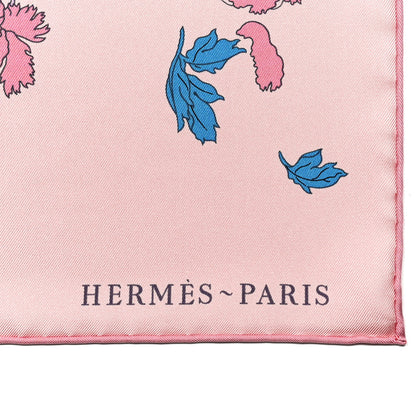Hermes Silk Twill Robe Legere Scarf 90 Rose Hortensia Bleu 2 of 6