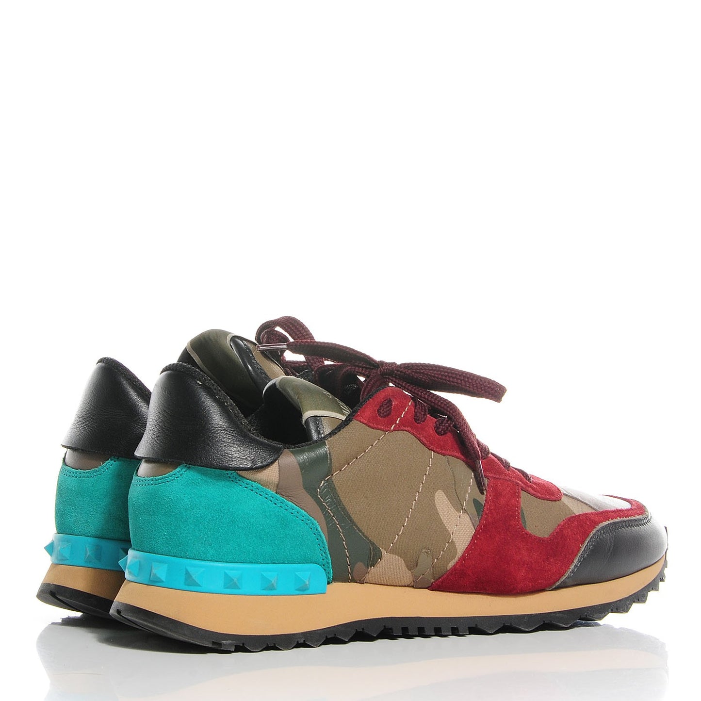 Fabric Suede Camouflage Womens Rockrunner Sneakers 38 Multicolor