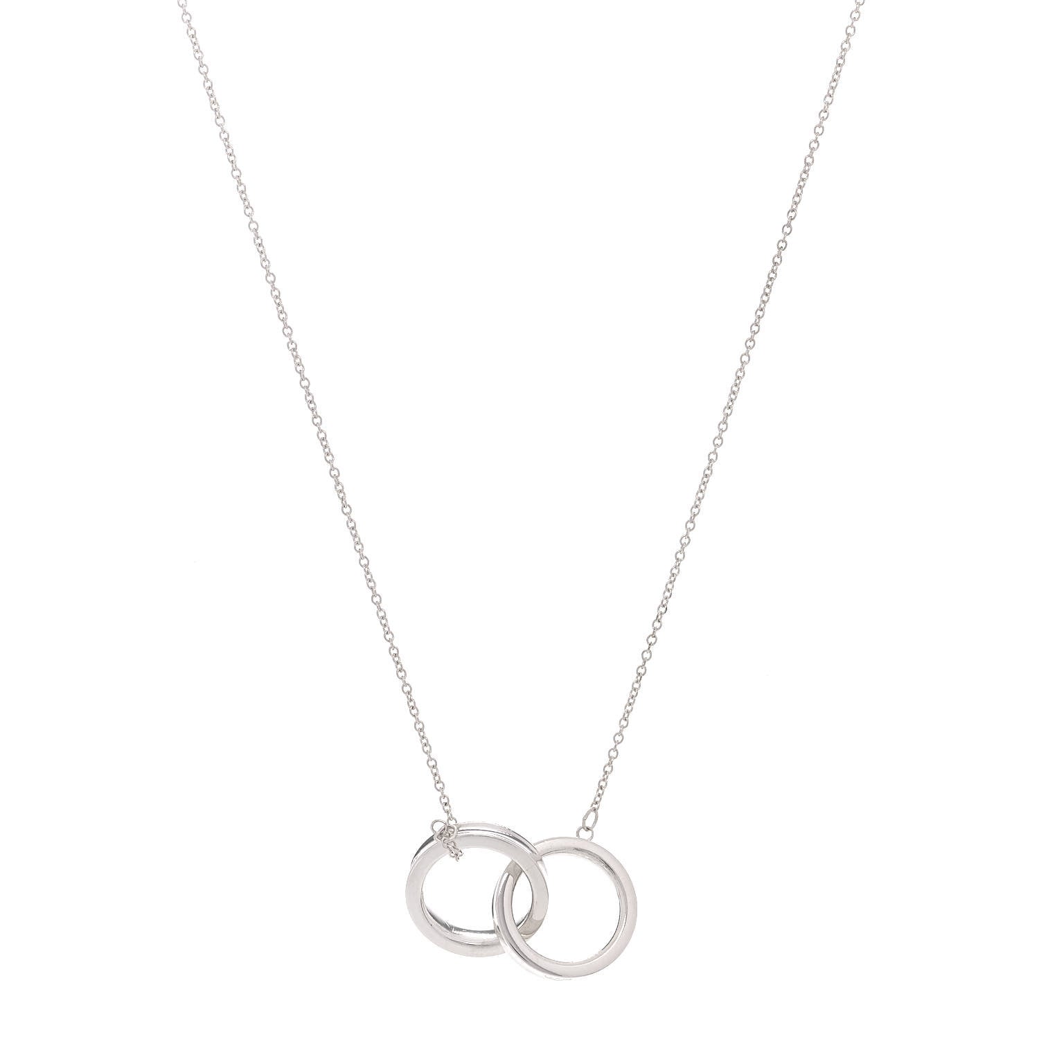 Tiffany Sterling Silver 1837 Interlocking Circles Pendant Necklace 1 of 8