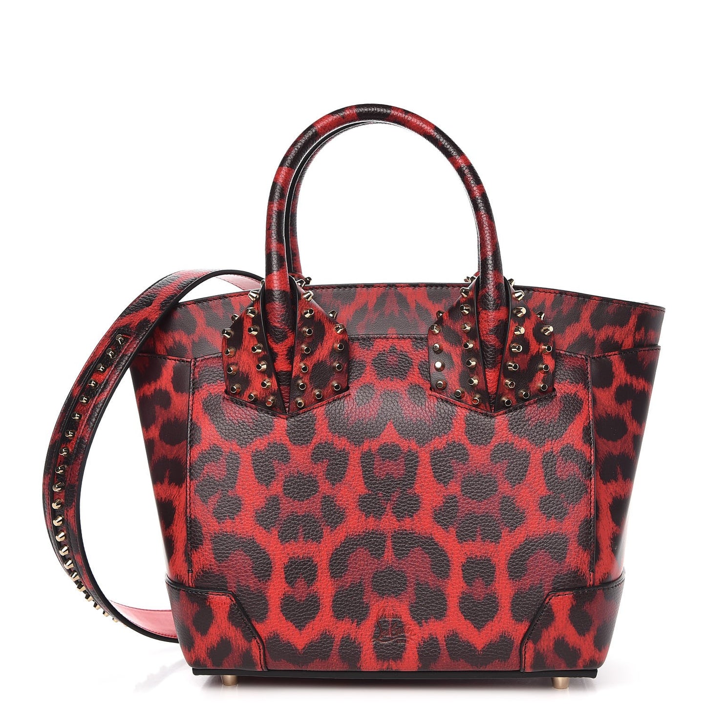 Calfskin Empire Leopard Print Small Eloise Tote Red