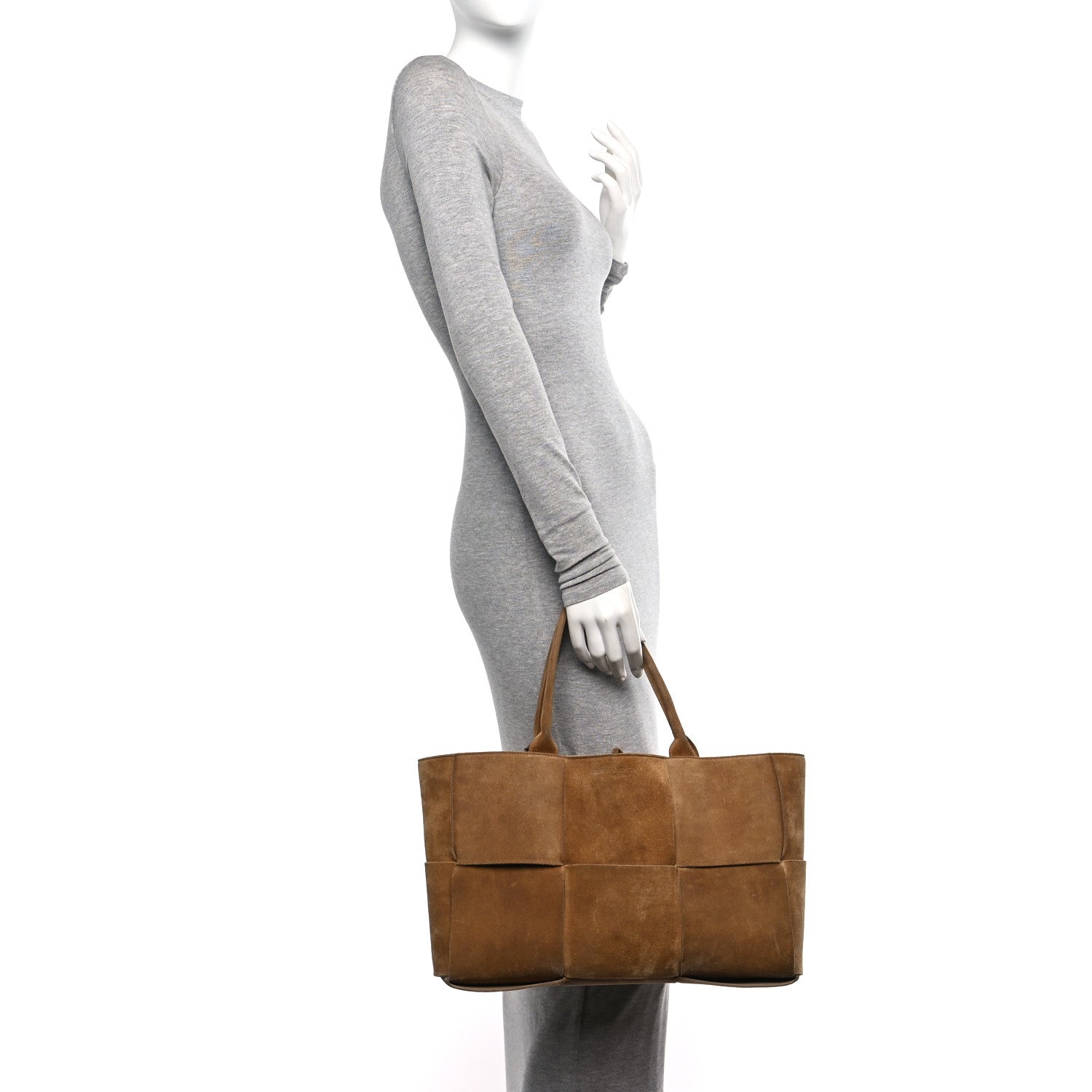 Bottega Veneta Suede Maxi Intrecciato Small Arco Tote Brown 2 of 14