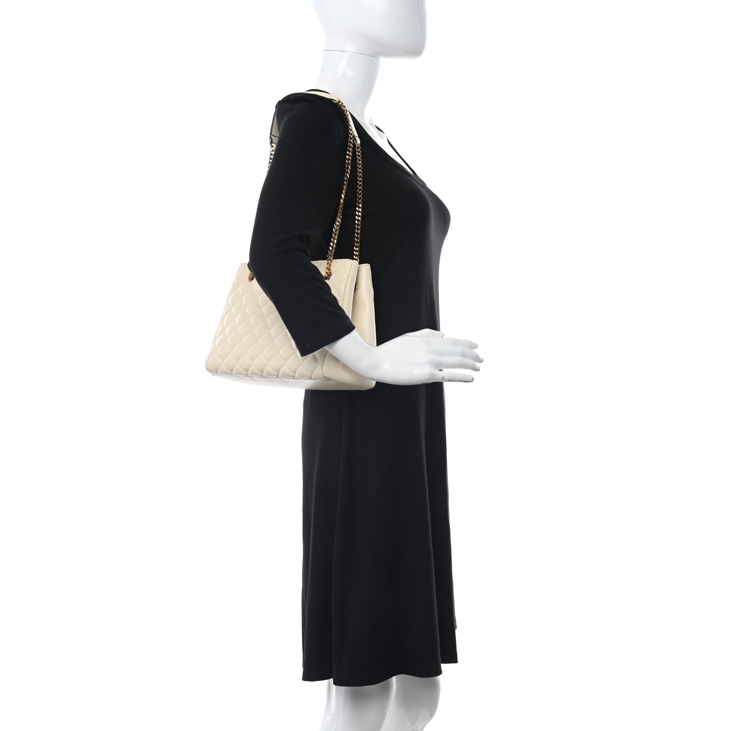 Versace Nappa Quilted Medusa Chain Shoulder Bag Beige 2 of 9