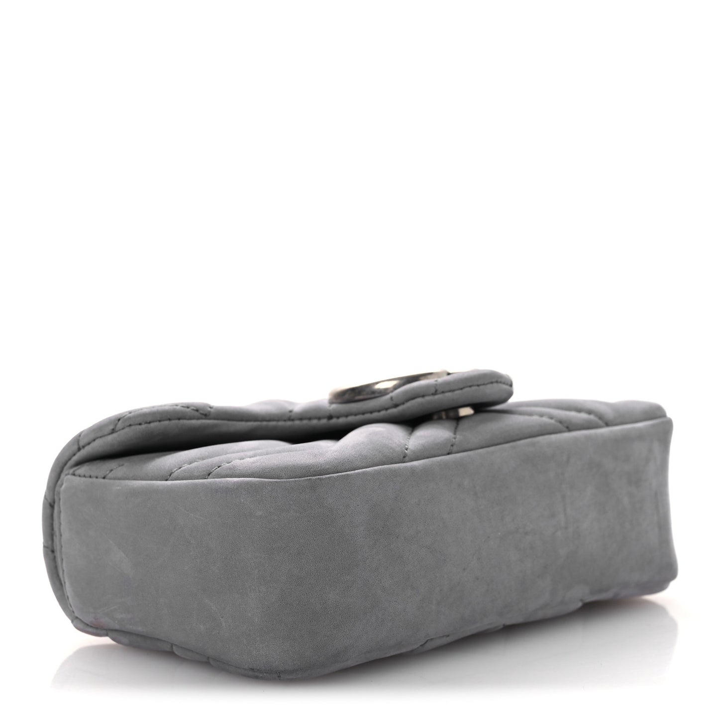 Nubuck Matelasse Mini GG Marmont Shoulder Bag Grey