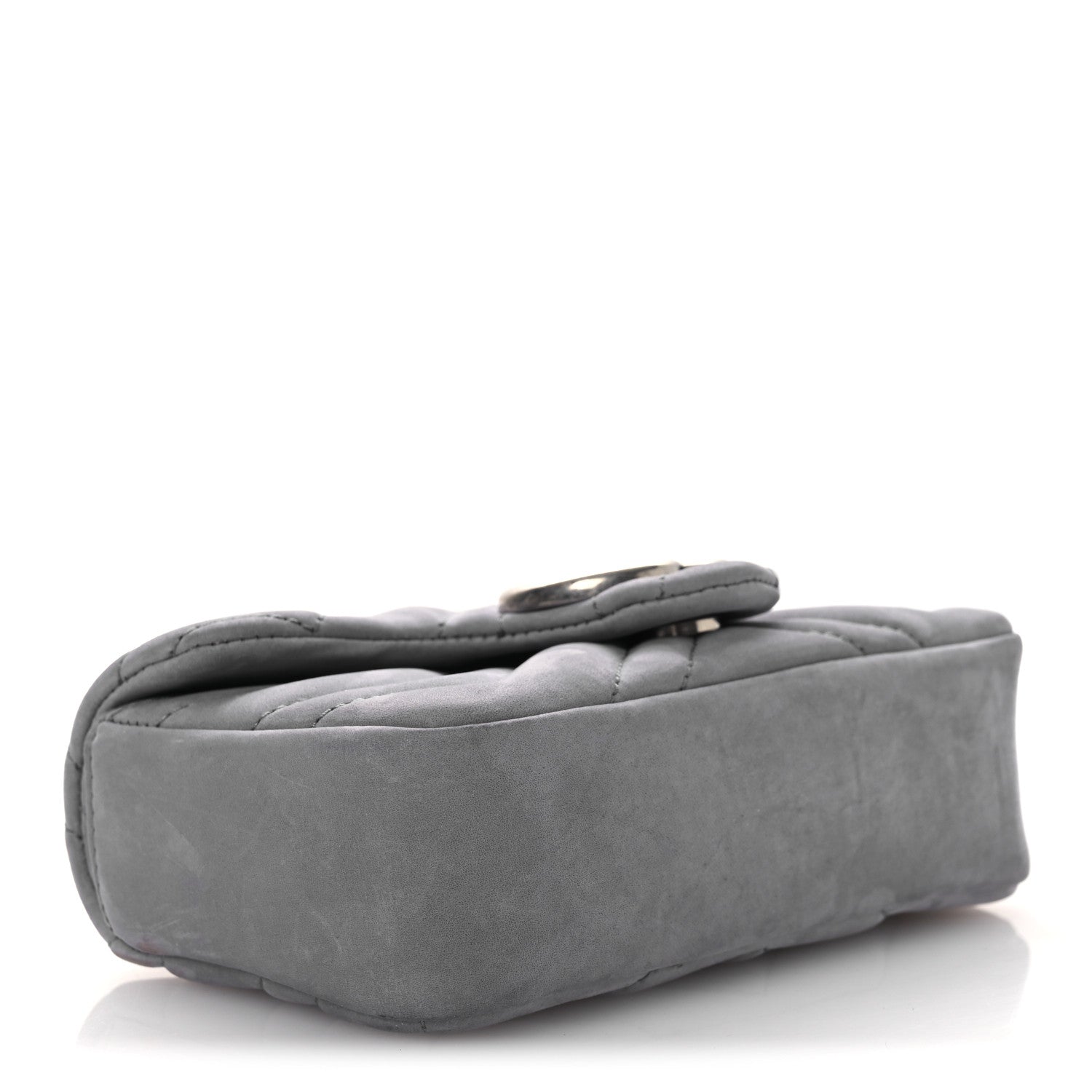 Gucci Nubuck Matelasse Mini GG Marmont Shoulder Bag Grey 4 of 11