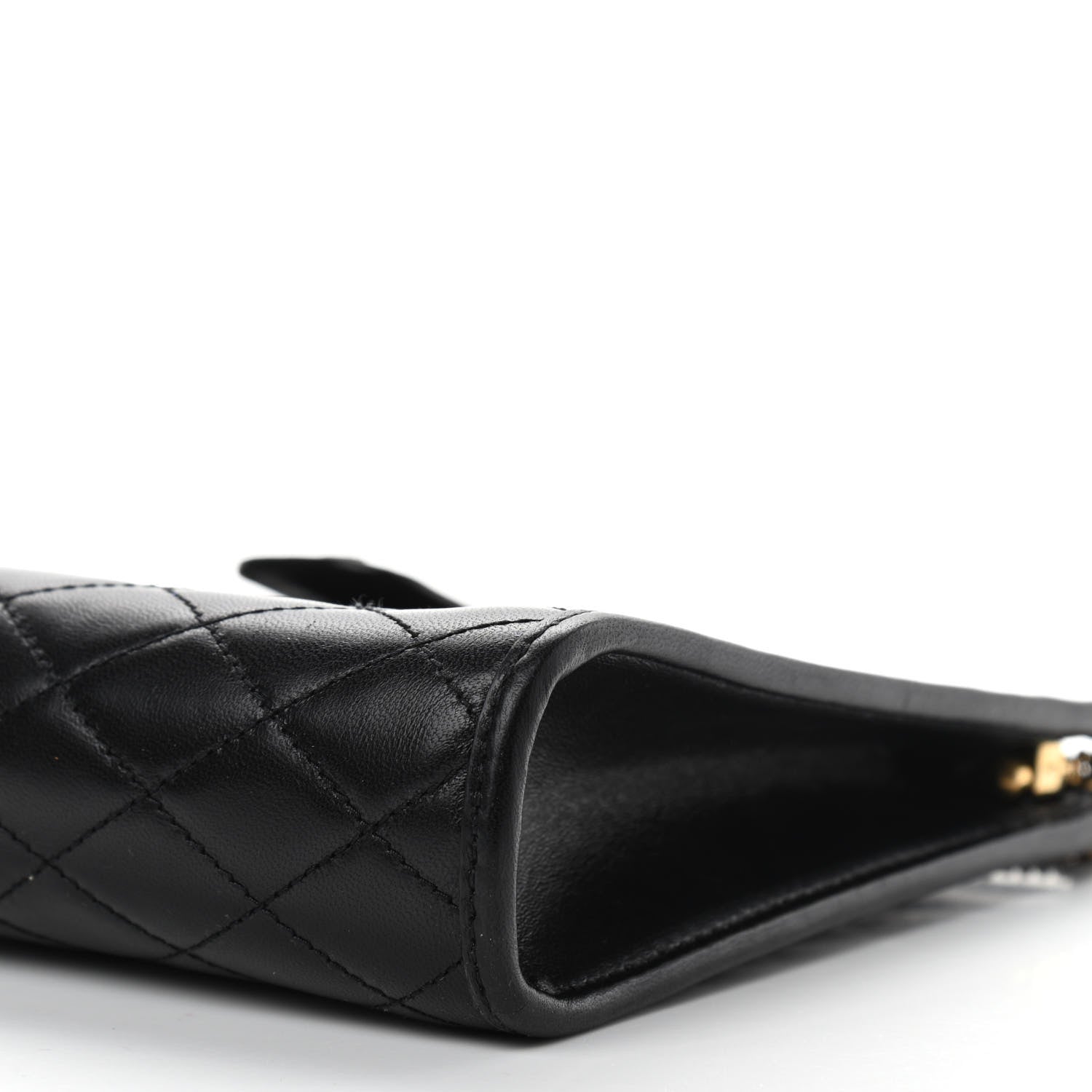 Saint Laurent Lambskin Quilted Monogram Baby Victoire Chain Clutch Bag Black 9 of 9