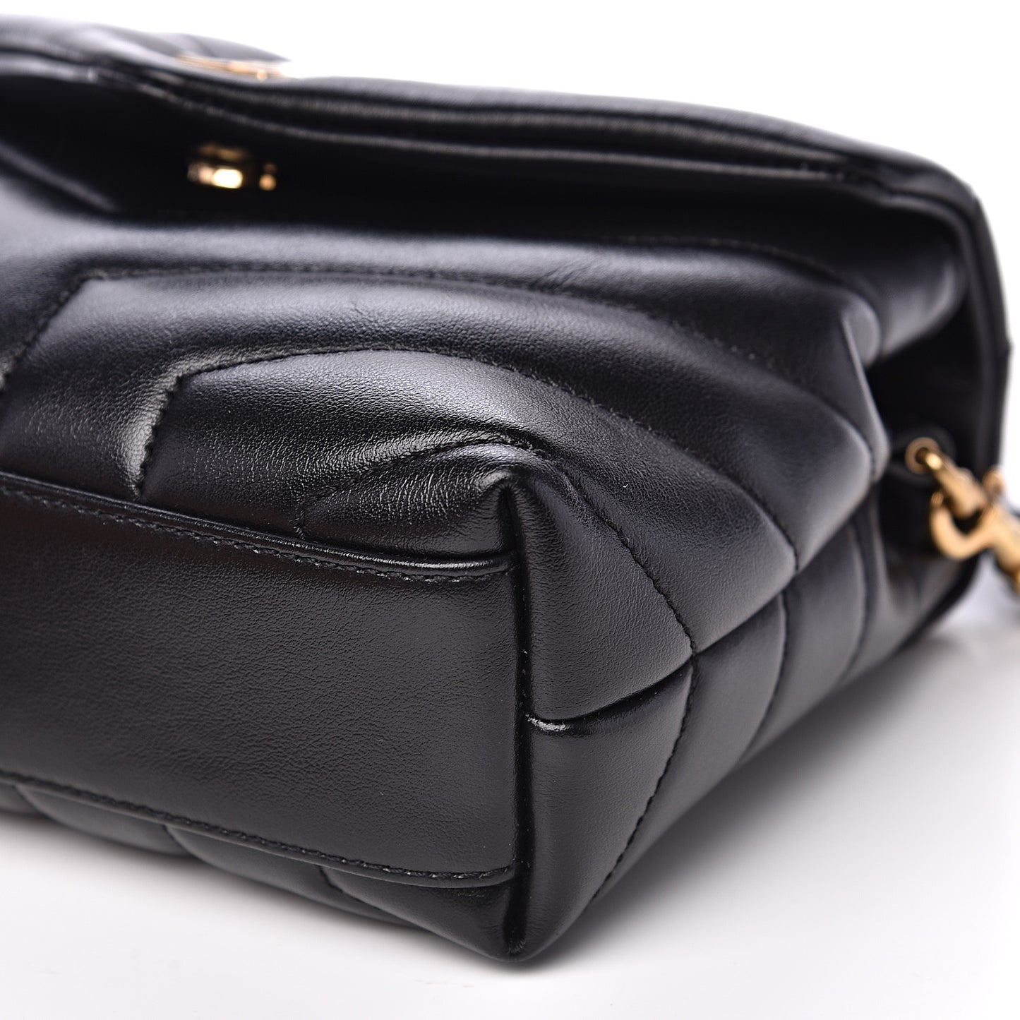 Calfskin Y Quilted Monogram Toy Loulou Crossbody Bag Black