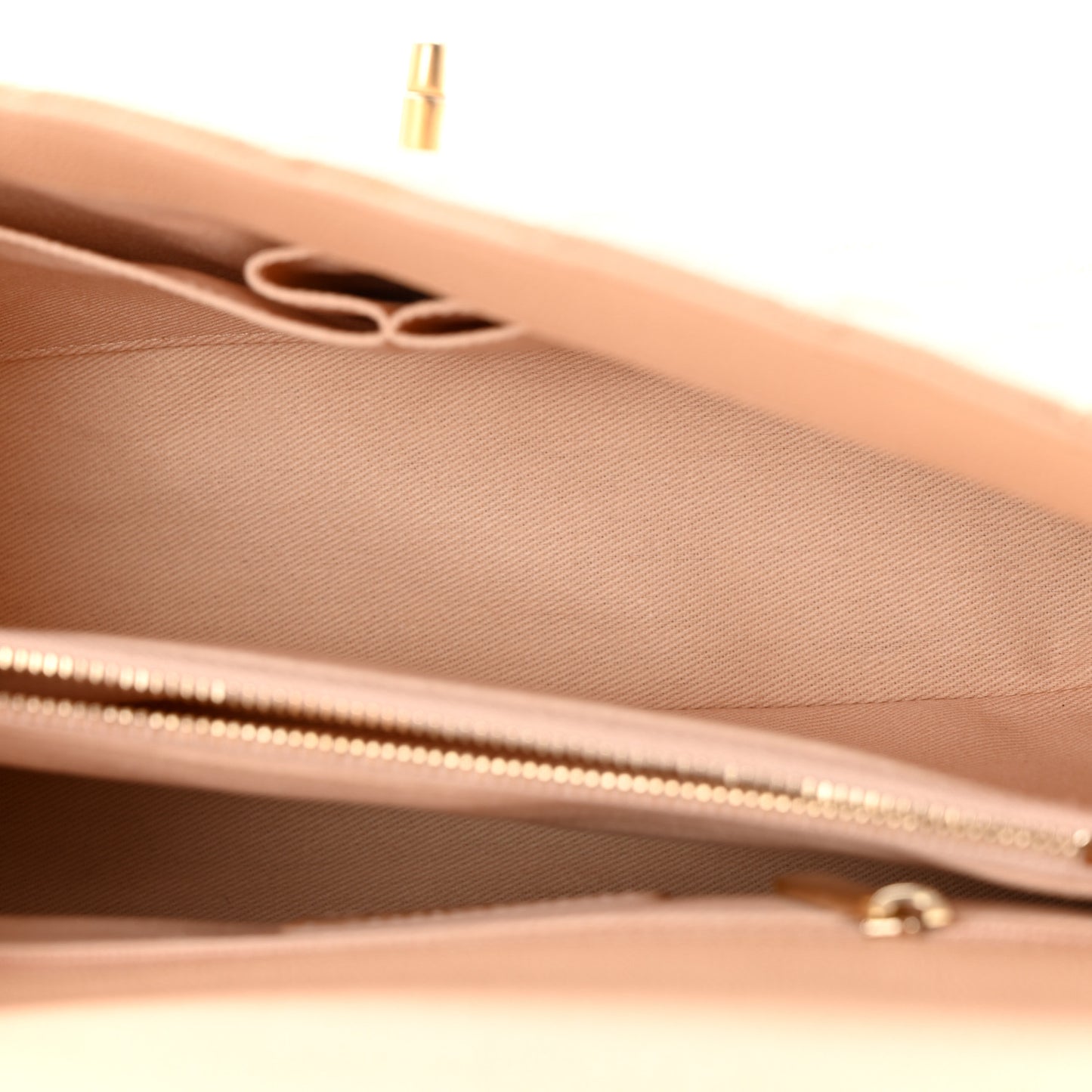 Caviar Quilted Small Coco Handle Flap Beige