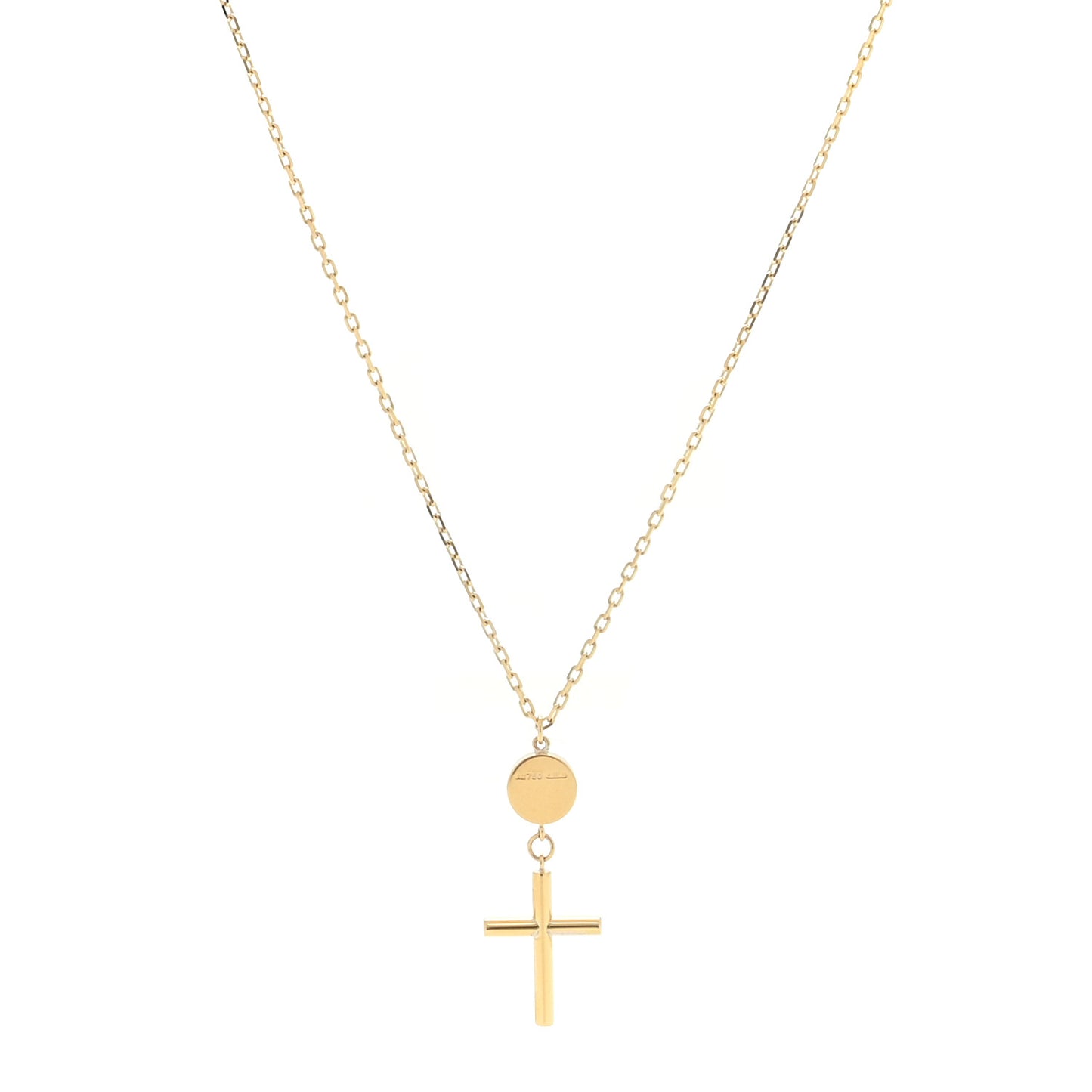 18K Yellow Gold Cross Pendant Necklace