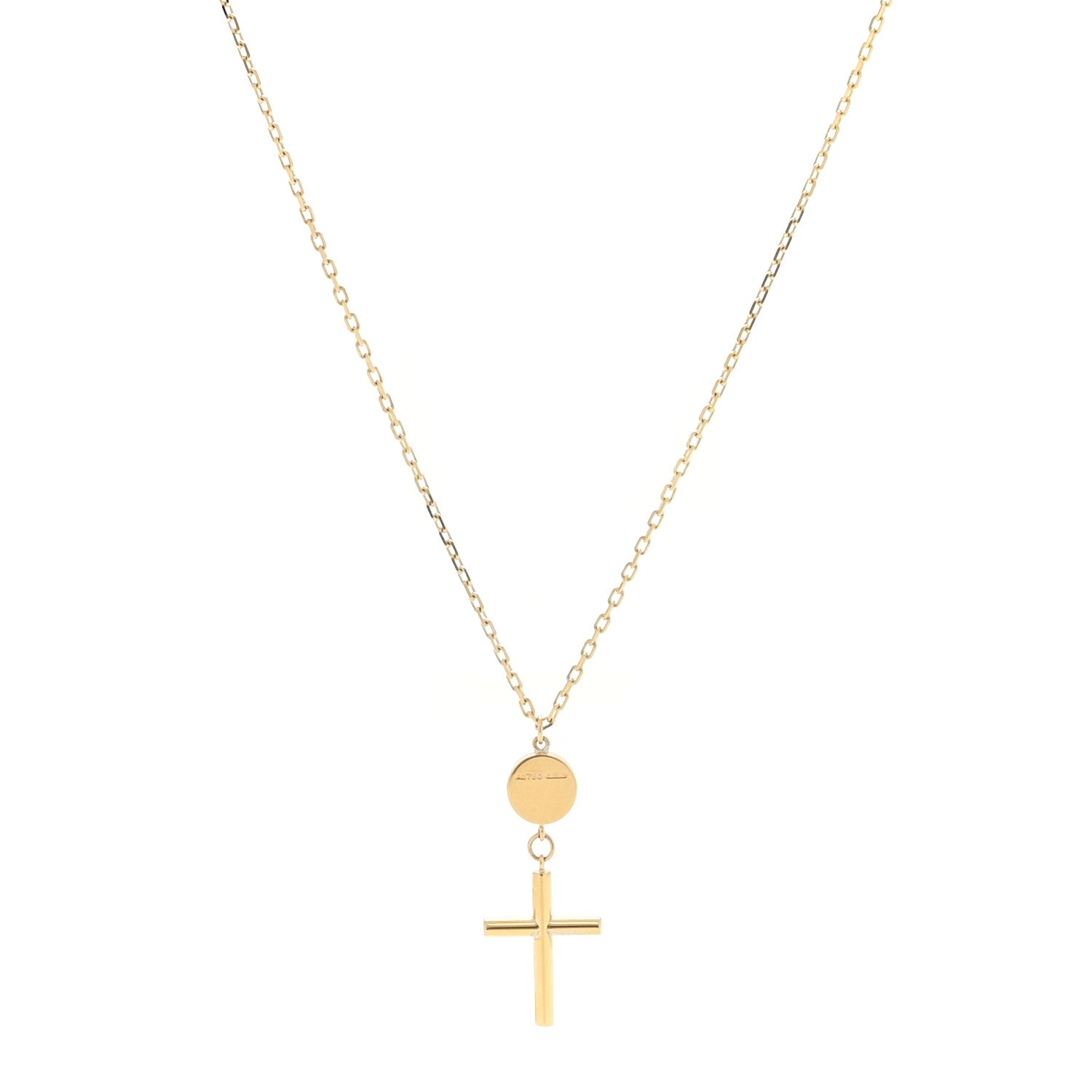 Gucci 18K Yellow Gold Cross Pendant Necklace 1 of 3