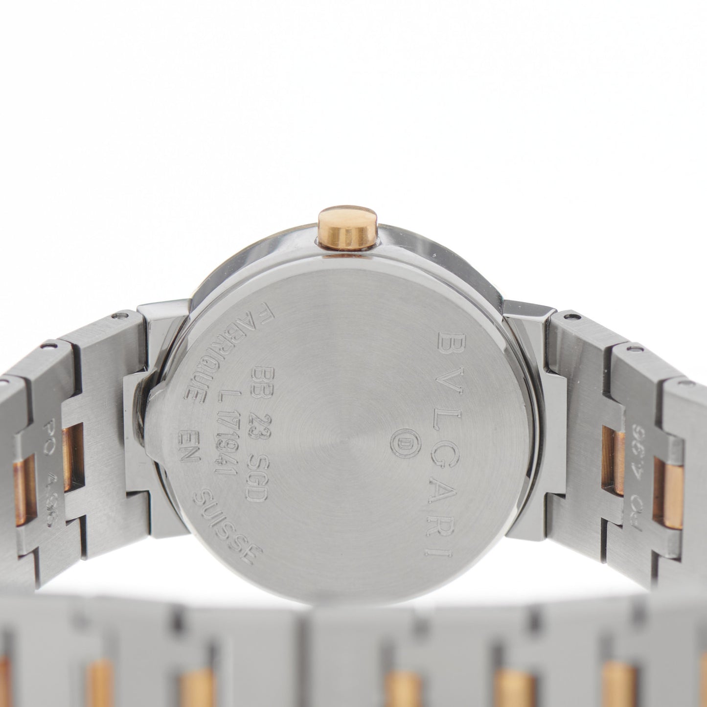 Stainless Steel 18K Yellow Gold 23mm Quartz Watch Black