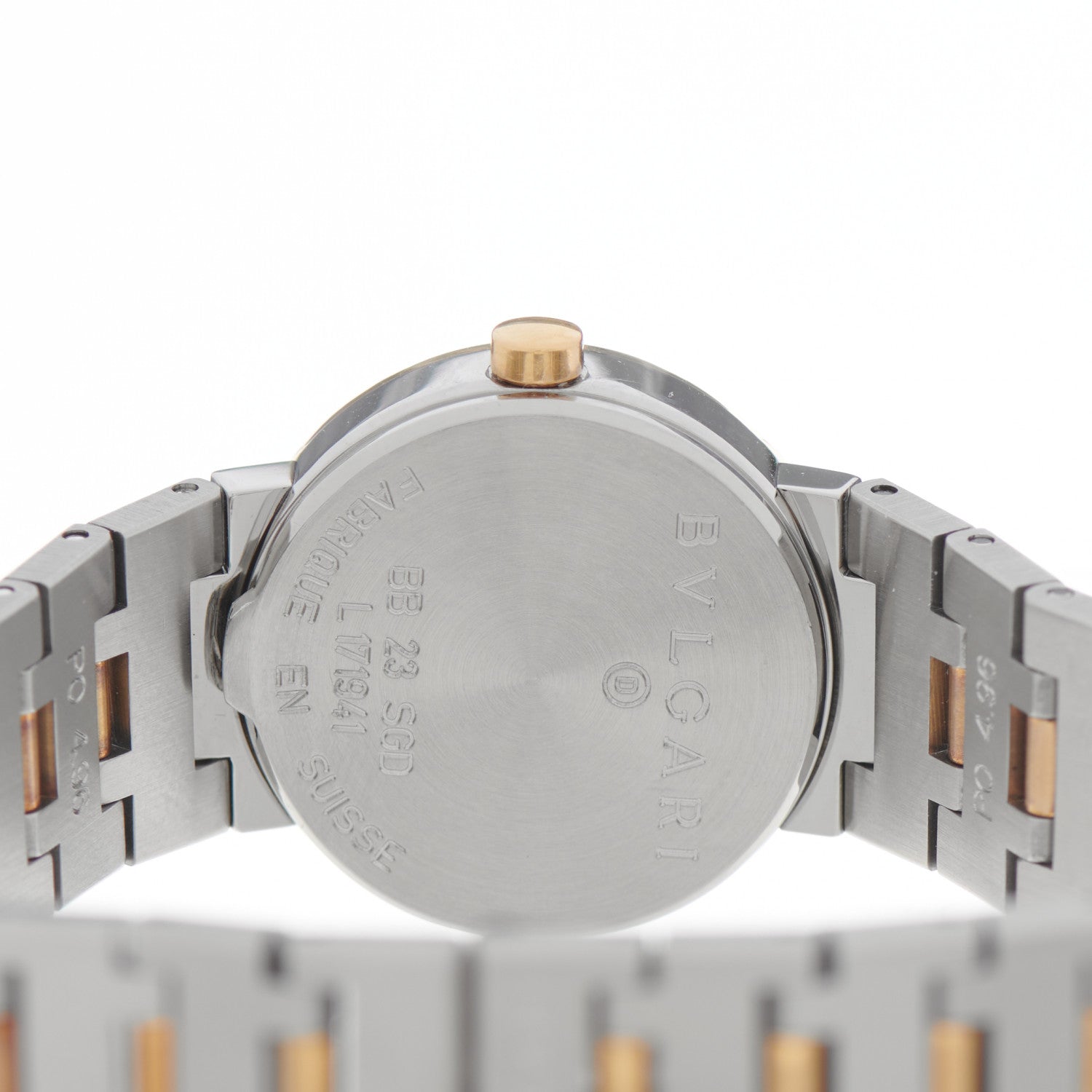 Bulgari Stainless Steel 18K Yellow Gold 23mm Quartz Watch Black 3 of 5