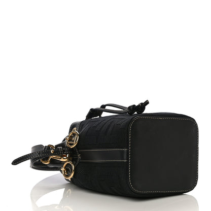 Fendi Canvas Vitello King F is Fendi FF Embroidered Mini Mon Tresor Bucket Bag Black 3 of 9