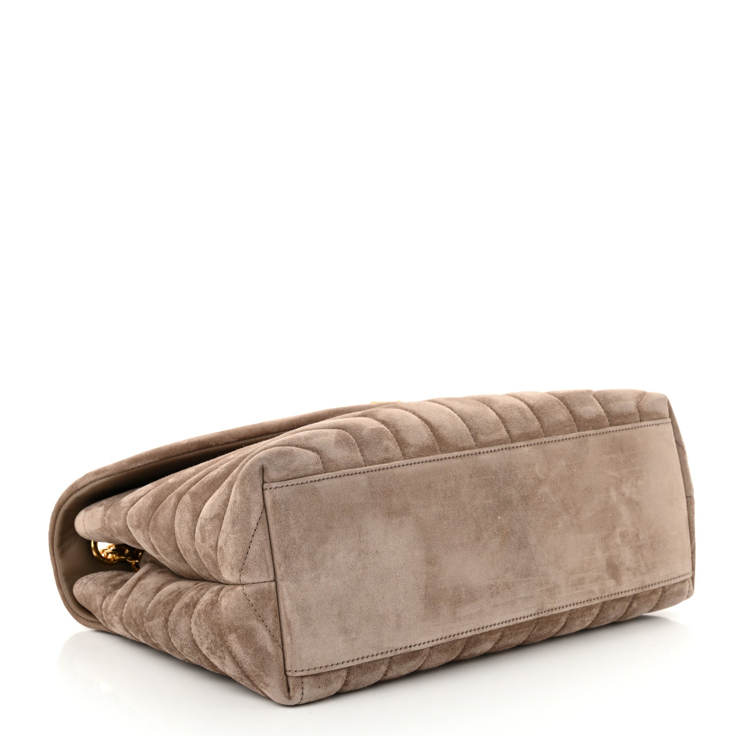 Saint Laurent Suede Y Quilted Monogram Medium Loulou Chain Satchel Taupe 4 of 10