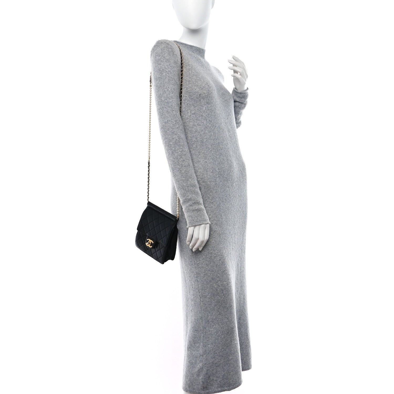 Chanel Goatskin Quilted Chic Pearls Flap Black 2 of 12