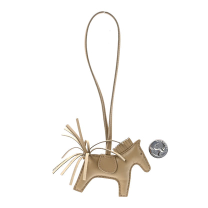 Hermes Milo Lambskin Grigri Rodeo Horse Bag Charm PM Beige Marfa 2 of 4