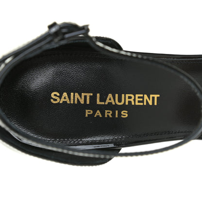 Saint Laurent Patent Calfskin Opyum 110 Sandals 37 Black Gold 11 of 14