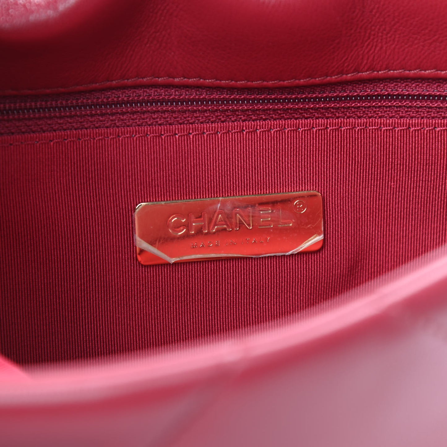 Goatskin Quilted Medium Chanel 19 Flap Red