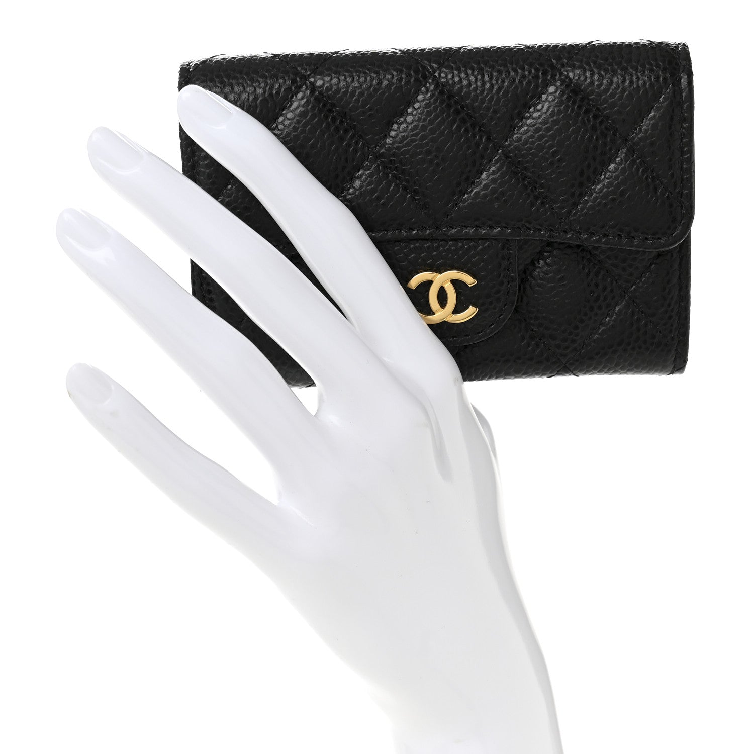 Chanel Caviar Quilted Flap Card Holder Black 2 of 10