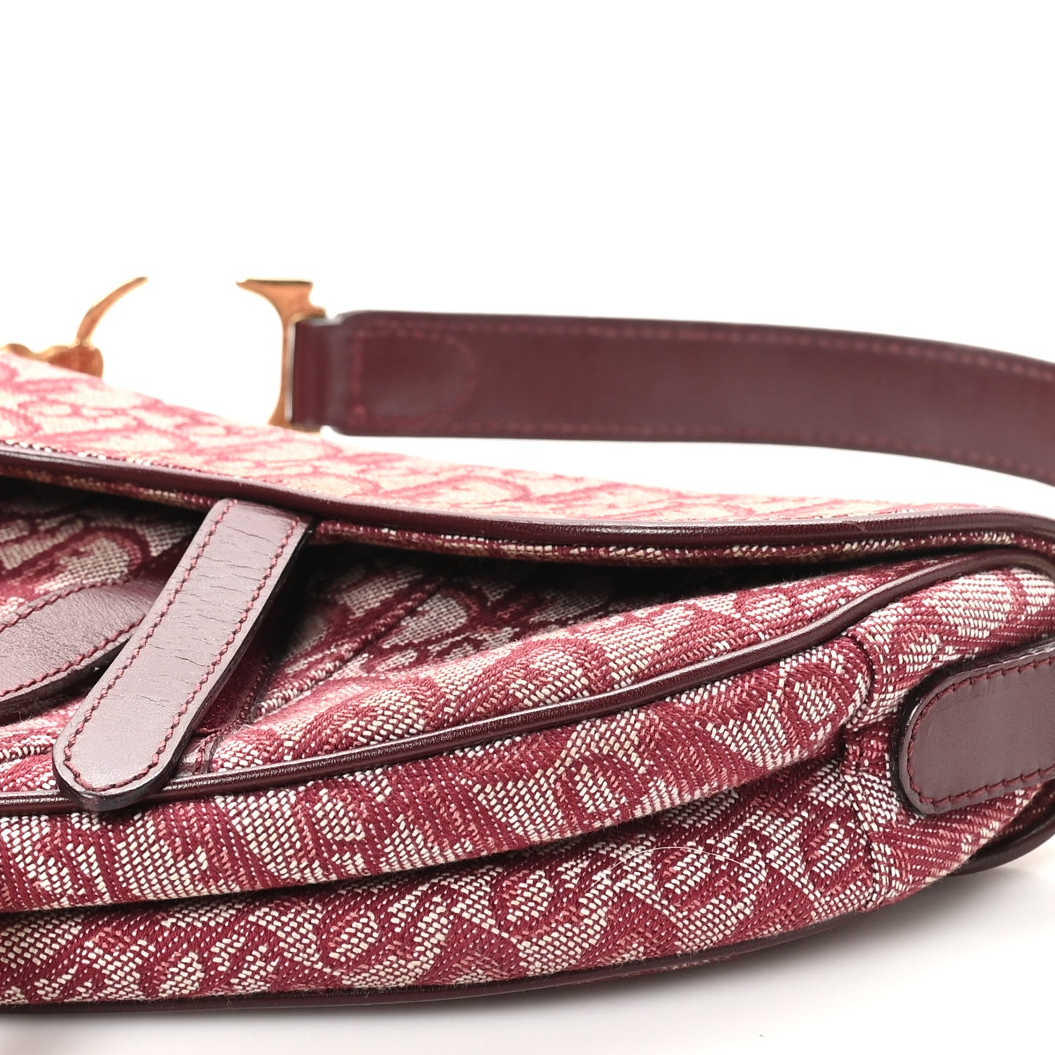 Christian Dior Monogram Saddle Bag Burgundy 10 of 10