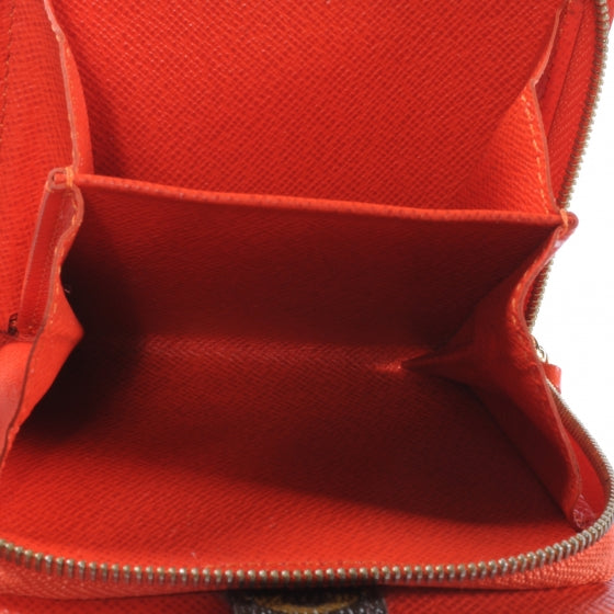 Monogram Perforated Compact Zipped Wallet Orange