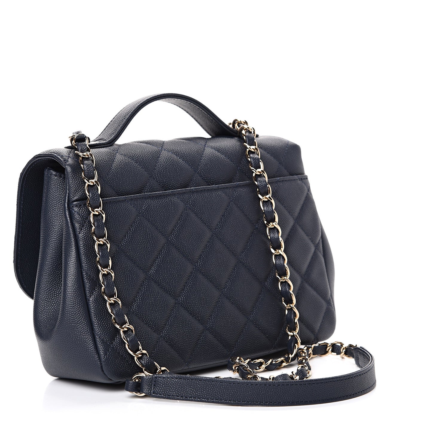 Caviar Quilted Medium Business Affinity Flap Navy