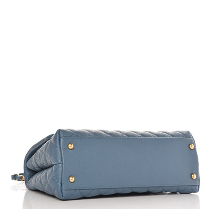 Chanel Caviar Lizard Quilted Small Coco Handle Flap Blue 5 of 9