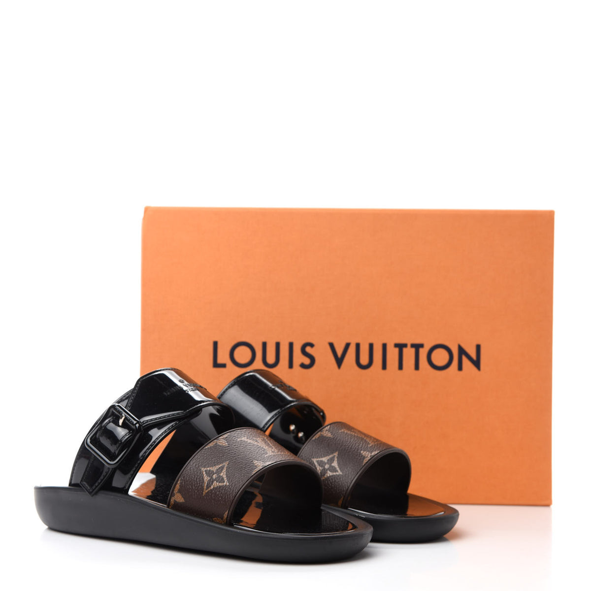 Louis Vuitton Monogram Sunbath Flat Mule Sandals 35 Black 8 of 8
