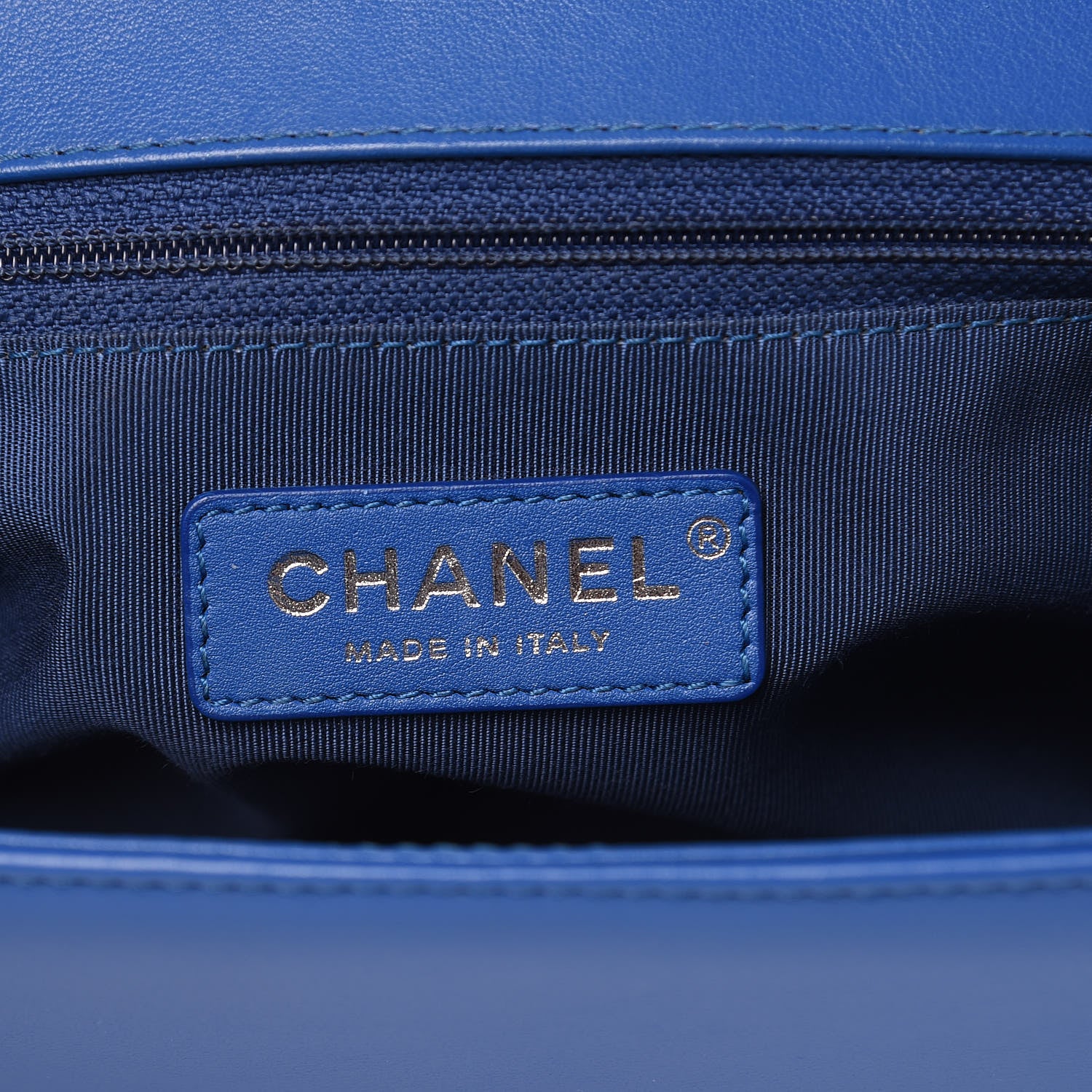 Chanel Calfskin Chevron Quilted New Medium Boy Flap Bright Blue 6 of 15