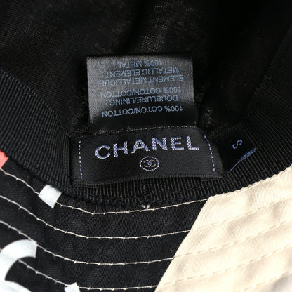 Chanel Cotton Logo Cloche Hat size S Ecru Black Pink 7 of 7