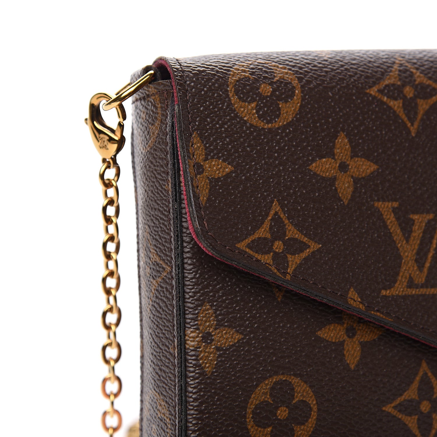 Louis Vuitton Monogram Pochette Felicie Chain Wallet Fuchsia 10 of 11